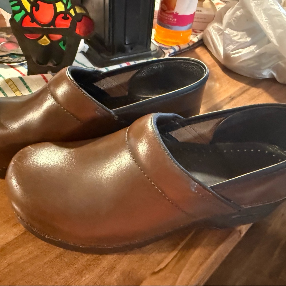 Dansko Brown Leather Wedges